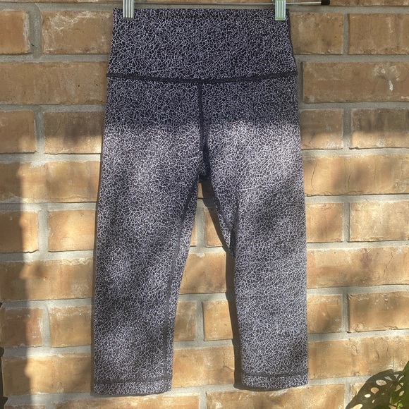 Lululemon Wunder Under Hi-Rise Tight 17" Crackle Jaquard Black White Size 4 - Picture 4 of 8